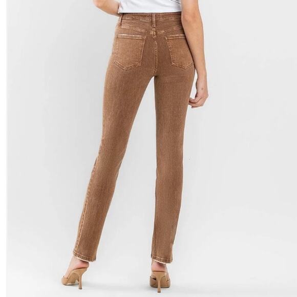 Flying Monkey Slim Straight Stretch Toffee Denim Jeans NWT - Picture 7 of 10